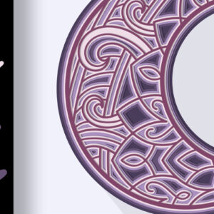 Intra απο ξύλο plywood  Χρώμα wenge 3mm-4mm πάχος - Crescent Moon Mandala 3D Multilayer Δίασταση 30x30 cm INTRAFABR-114077786
