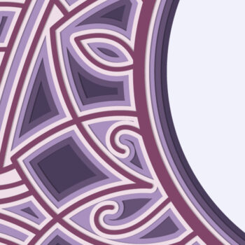 Intra απο ξύλο plywood  Χρώμα wenge 3mm-4mm πάχος - Crescent Moon Mandala 3D Multilayer Δίασταση 30x30 cm INTRAFABR-114077786 - Image 2