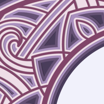 Intra απο ξύλο plywood  Χρώμα wenge 3mm-4mm πάχος - Crescent Moon Mandala 3D Multilayer Δίασταση 30x30 cm INTRAFABR-114077786 - Image 4