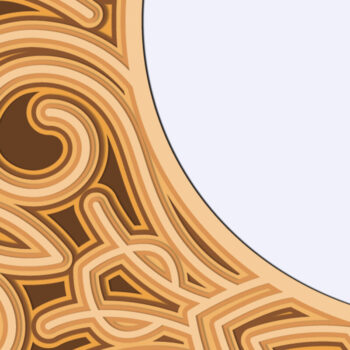 Intra απο ξύλο plywood  Χρώμα wenge 3mm-4mm πάχος - Crescent Moon Mandala 3D Multilayer Δίασταση 30x30 cm INTRAFABR-113392655 - Image 2