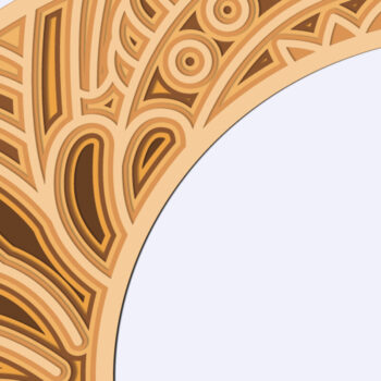 Intra απο ξύλο plywood  Χρώμα wenge 3mm-4mm πάχος - Crescent Moon Mandala 3D Multilayer Δίασταση 30x30 cm INTRAFABR-113392655 - Image 3