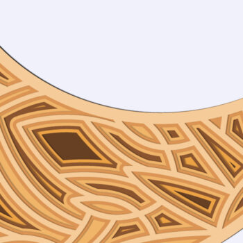 Intra απο ξύλο plywood  Χρώμα wenge 3mm-4mm πάχος - Crescent Moon Mandala 3D Multilayer Δίασταση 30x30 cm INTRAFABR-113392655 - Image 4