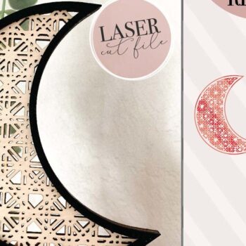 Intra απο ξύλο plywood Χρώμα wenge 3mm-4mm πάχος - Crescent Moon Rattan Laser Δίασταση 20x20 cm INTRAFABR-44665867 - Image 1