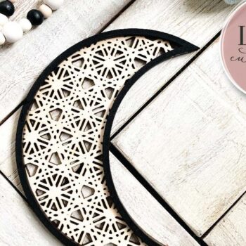 Intra απο ξύλο plywood Χρώμα wenge 3mm-4mm πάχος - Crescent Moon Rattan Laser Δίασταση 20x20 cm INTRAFABR-44665867 - Image 4