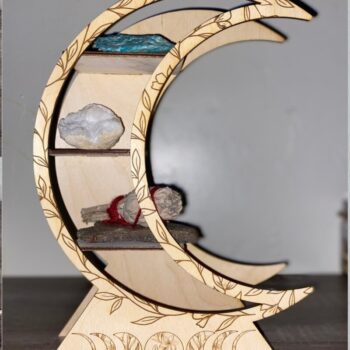 Intra απο ξύλο plywood Χρώμα wenge 3mm-4mm πάχος - Crescent Moon Shelf Laser Δίασταση 30x20 cm INTRAFABR-30486837 - Image 1