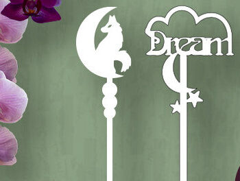 Intra απο ξύλο plywood Χρώμα wenge 3mm-4mm πάχος - Ημισέληνος λύκος και όνειρο Δίασταση 30x20 cm INTRAFABR-26016405 - Image 1