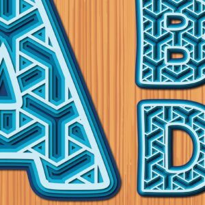 Intra απο ξύλο plywood 3mm-4mm πάχος - Πακέτο Cricut Alphabet a-Z Layer  Δίασταση 20x20 cm INTRAFABR-36740398