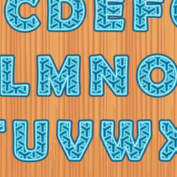 Intra απο ξύλο plywood  Χρώμα wenge 3mm-4mm πάχος - Πακέτο Cricut Alphabet a-Z Layer Δίασταση 20x20 cm INTRAFABR-59779505 - Image 2