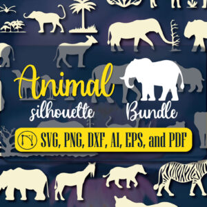 Intra απο ξύλο plywood  Χρώμα wenge 3mm-4mm πάχος - Cricut Animal Silhouette Mega Bundle Δίασταση 30x20 cm INTRAFABR-113932350
