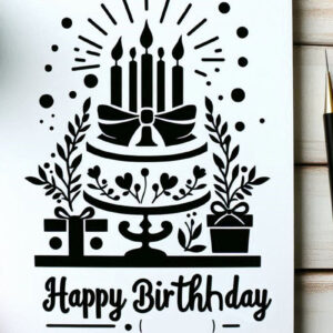 Intra απο ξύλο plywood  Χρώμα wenge 3mm-4mm πάχος - Κάρτα γενεθλίων Cricut Paper Cut Δίασταση 20x20 cm INTRAFABR-93243688