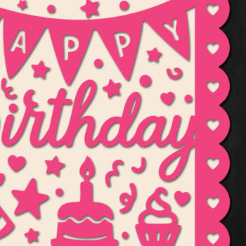 Intra απο ξύλο plywood  Χρώμα wenge 3mm-4mm πάχος - Cricut Δωροκάρτα γενεθλίων Cut Δίασταση 20x20 cm INTRAFABR-124969642 - Image 1