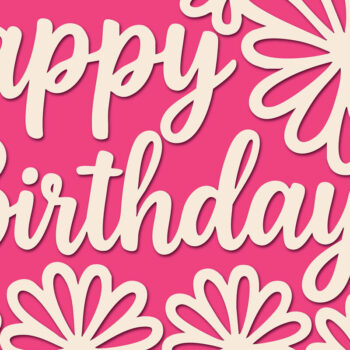 Intra απο ξύλο plywood  Χρώμα wenge 3mm-4mm πάχος - Cricut Δωροκάρτα γενεθλίων Cut Δίασταση 20x20 cm INTRAFABR-124969690 - Image 1