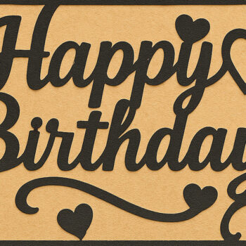 Intra απο ξύλο plywood  Χρώμα wenge 3mm-4mm πάχος - Cricut Δωροκάρτα γενεθλίων Cut Δίασταση 20x20 cm INTRAFABR-124969741 - Image 1