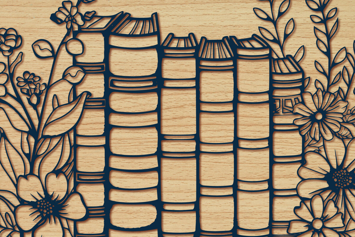 Intra απο ξύλο plywood  Χρώμα wenge 3mm-4mm πάχος - Σετ βιβλίου Cricut με λουλούδια Δίασταση 4x4 cm INTRAFABR-113839246