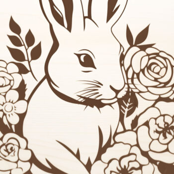 Intra απο ξύλο plywood  Χρώμα wenge 3mm-4mm πάχος - Cricut Bunny/Rabbit Papercut Δίασταση 4x4 cm INTRAFABR-87211074 - Image 3