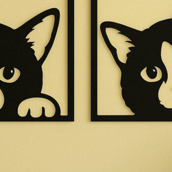 Intra απο ξύλο plywood  Χρώμα wenge 3mm-4mm πάχος - Πακέτο Cricut Cats Art Decor για τοίχους Δίασταση 4x4 cm INTRAFABR-86342827 - Image 3