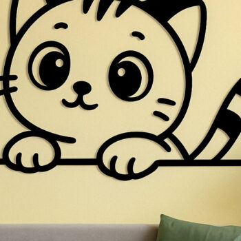 Intra απο ξύλο plywood  Χρώμα wenge 3mm-4mm πάχος - Cricut Cats Art Decor Cut File Δίασταση 4x4 cm INTRAFABR-114667494 - Image 1