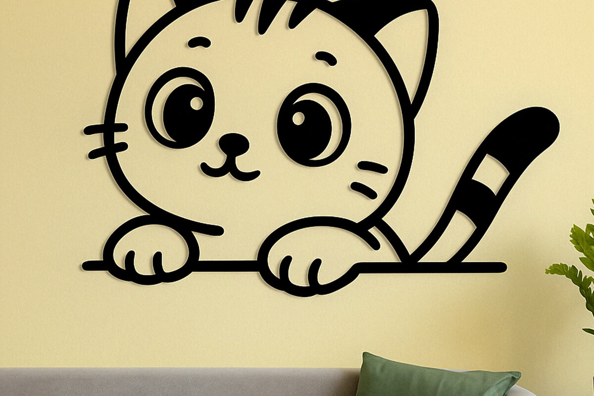 Intra απο ξύλο plywood  Χρώμα wenge 3mm-4mm πάχος - Cricut Cats Art Decor Cut File Δίασταση 4x4 cm INTRAFABR-114667494