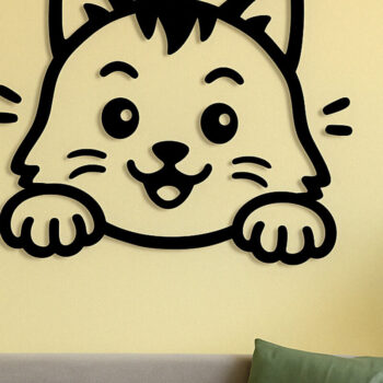 Intra απο ξύλο plywood  Χρώμα wenge 3mm-4mm πάχος - Cricut Cats Art Decor Cut File Δίασταση 4x4 cm INTRAFABR-114667515 - Image 1