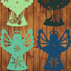 Intra απο ξύλο plywood  Χρώμα wenge 3mm-4mm πάχος - Πακέτο Cricut Christmas Angel Δίασταση 15x15 cm INTRAFABR-114667579