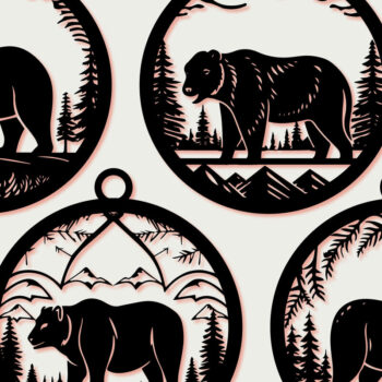 Intra απο ξύλο plywood  Χρώμα wenge 3mm-4mm πάχος - Πακέτο Cricut Χριστουγεννιάτικο Animal Δίασταση 4x4 cm INTRAFABR-110275194 - Image 1