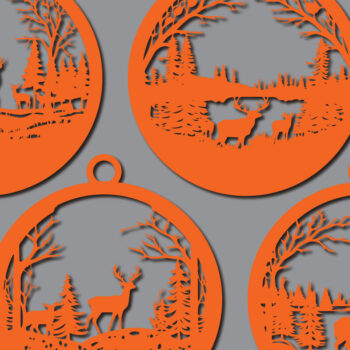 Intra απο ξύλο plywood  Χρώμα wenge 3mm-4mm πάχος - Πακέτο Cricut Χριστουγεννιάτικο Animal Δίασταση 4x4 cm INTRAFABR-110275154 - Image 1