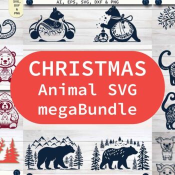 Intra απο ξύλο plywood  Χρώμα wenge 3mm-4mm πάχος - Πακέτο Cricut Χριστουγεννιάτικο Animal Δίασταση 4x4 cm INTRAFABR-110275183 - Image 1