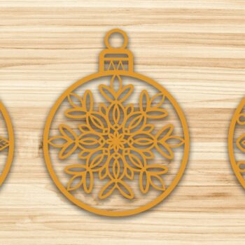 Intra απο ξύλο plywood  Χρώμα wenge 3mm-4mm πάχος - Cricut Χριστουγεννιάτικες Μπάλες Δαντέλα στολίδι Δίασταση 6x6 cm INTRAFABR-110275137 - Image 3