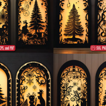 Intra απο ξύλο plywood  Χρώμα wenge 3mm-4mm πάχος - Πακέτο Χριστουγεννιάτικων Πόρτων Cricut Δίασταση 6x6 cm INTRAFABR-124549061 - Image 1