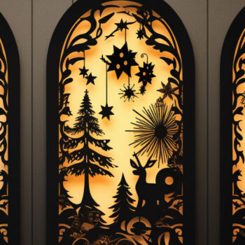 Intra απο ξύλο plywood  Χρώμα wenge 3mm-4mm πάχος - Πακέτο Χριστουγεννιάτικων Πόρτων Cricut Δίασταση 6x6 cm INTRAFABR-124549061 - Image 5