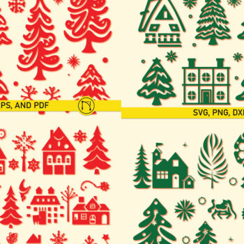 Intra απο ξύλο plywood  Χρώμα wenge 3mm-4mm πάχος - Πακέτο Cricut Christmas Element Δίασταση 4x4 cm INTRAFABR-8739551 - Image 1