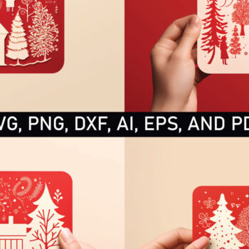 Intra απο ξύλο plywood  Χρώμα wenge 3mm-4mm πάχος - Πακέτο χριστουγεννιάτικων δώρων Cricut Δίασταση 15x15 cm INTRAFABR-115471381 - Image 1