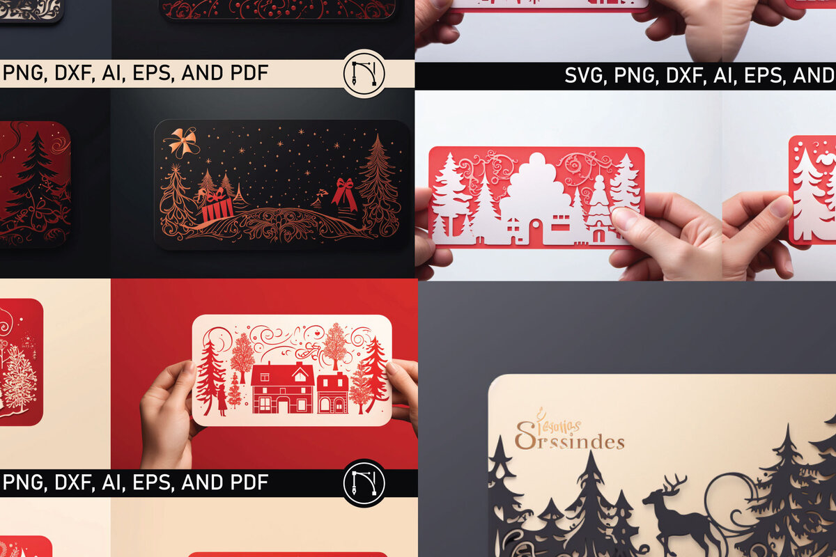 Intra απο ξύλο plywood  Χρώμα wenge 3mm-4mm πάχος - Πακέτο χριστουγεννιάτικων δώρων Cricut Δίασταση 15x15 cm INTRAFABR-119136706