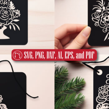 Intra απο ξύλο plywood  Χρώμα wenge 3mm-4mm πάχος - Πακέτο με ετικέτα δώρου Χριστουγέννων Cricut Δίασταση 4x4 cm INTRAFABR-57603140 - Image 2