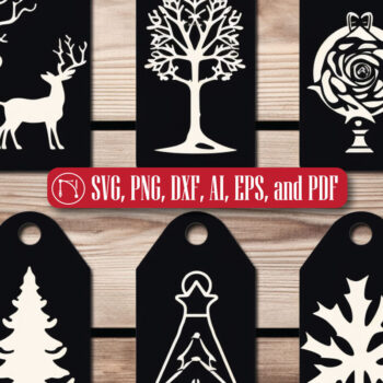 Intra απο ξύλο plywood  Χρώμα wenge 3mm-4mm πάχος - Πακέτο με ετικέτα δώρου Χριστουγέννων Cricut Δίασταση 4x4 cm INTRAFABR-57603140 - Image 8