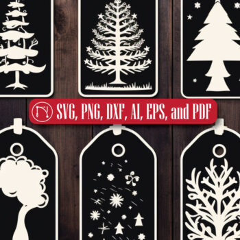 Intra απο ξύλο plywood  Χρώμα wenge 3mm-4mm πάχος - Πακέτο με ετικέτα δώρου Χριστουγέννων Cricut Δίασταση 4x4 cm INTRAFABR-57603140 - Image 9