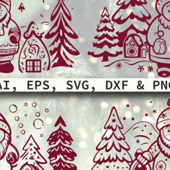 Intra απο ξύλο plywood  Χρώμα wenge 3mm-4mm πάχος - Πακέτο Cricut Christmas Gnome Δίασταση 4x4 cm INTRAFABR-56998845 - Image 1