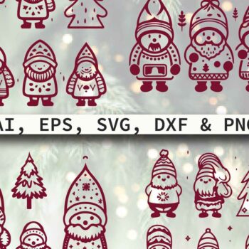 Intra απο ξύλο plywood 3mm-4mm πάχος - Πακέτο Cricut Christmas Gnome  Δίασταση 4x4 cm INTRAFABR-80915850 - Image 1