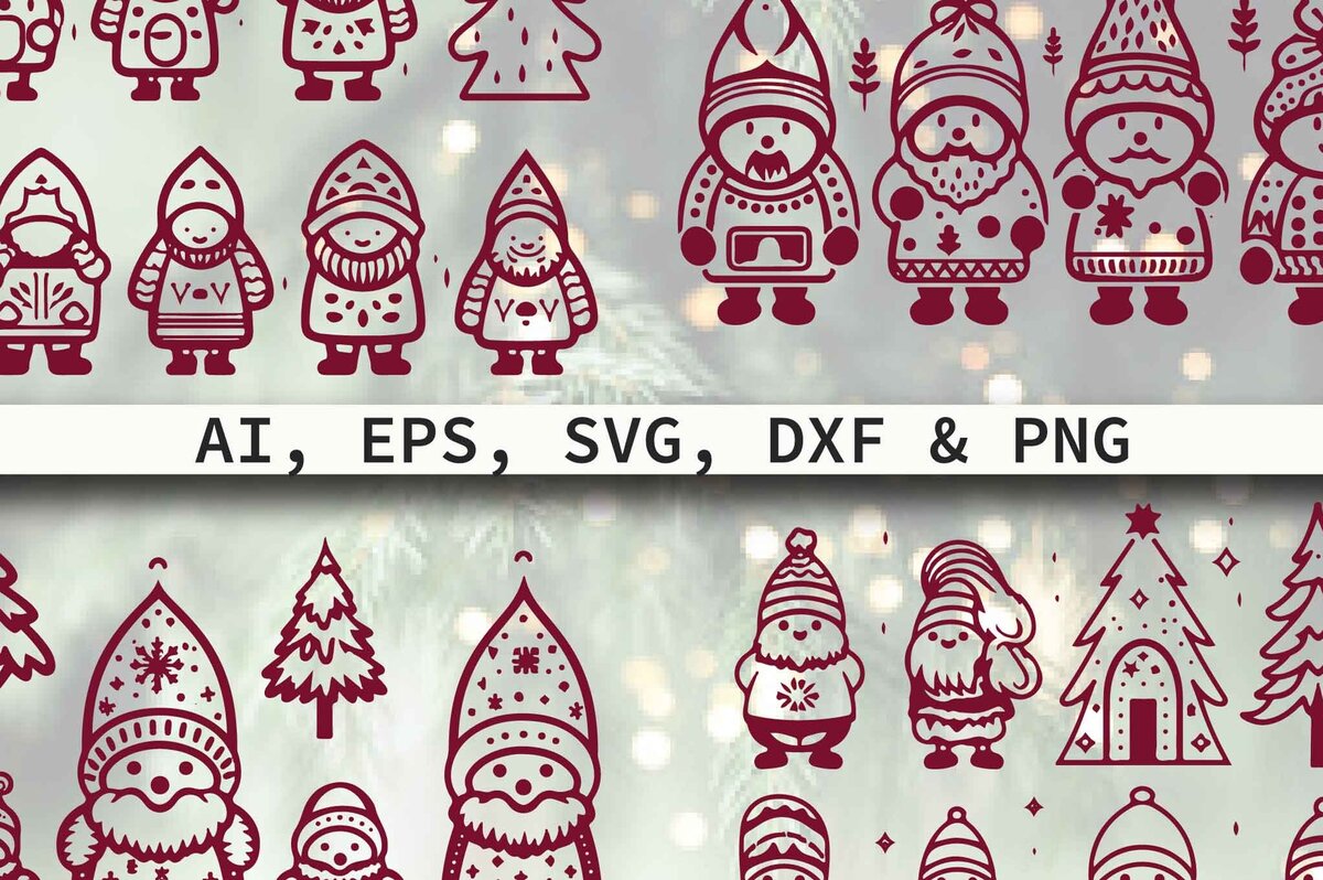 Intra απο ξύλο plywood  Χρώμα wenge 3mm-4mm πάχος - Πακέτο Cricut Christmas Gnome Δίασταση 4x4 cm INTRAFABR-7879268