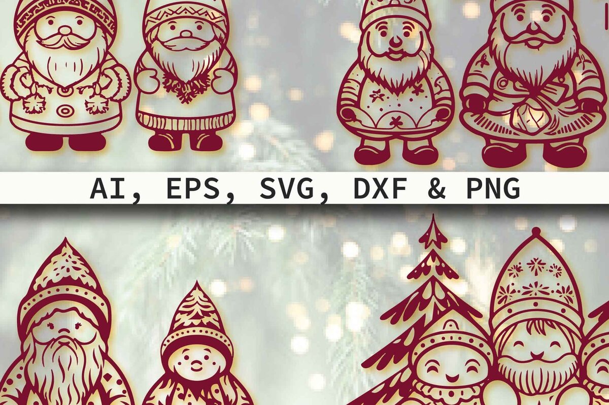 Intra απο ξύλο plywood  Χρώμα wenge 3mm-4mm πάχος - Πακέτο Cricut Christmas Gnome Δίασταση 4x4 cm INTRAFABR-55868007