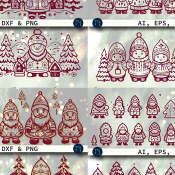 Intra απο ξύλο plywood  Χρώμα wenge 3mm-4mm πάχος - Cricut Christmas Gnome Mega Bundle Δίασταση 4x4 cm INTRAFABR-64649451 - Image 1