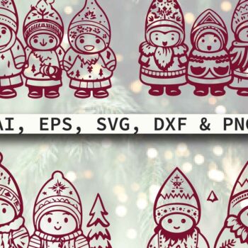 Intra απο ξύλο plywood  Χρώμα wenge 3mm-4mm πάχος - Cricut Christmas Gnome Mega Bundle Δίασταση 4x4 cm INTRAFABR-64649451 - Image 2