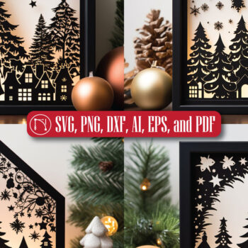 Intra απο ξύλο plywood  Χρώμα wenge 3mm-4mm πάχος - Πακέτο Cricut Χριστουγεννιάτικου Layer Δίασταση 6x6 cm INTRAFABR-6754989 - Image 1