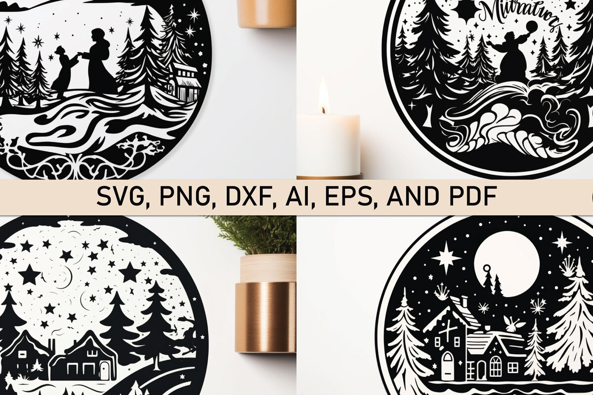 Intra απο ξύλο plywood  Χρώμα wenge 3mm-4mm πάχος - Πακέτο Cricut Christmas Magic Decor Δίασταση 4x4 cm INTRAFABR-7225159