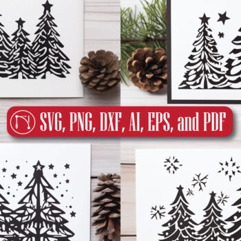 Intra απο ξύλο plywood Χρώμα wenge 3mm-4mm πάχος - Cricut Χριστουγεννιάτικο Στολίδι Πακέτο Δίασταση 6x6 cm INTRAFABR-26350622 - Image 1