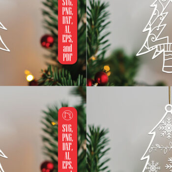 Intra απο ξύλο plywood Χρώμα wenge 3mm-4mm πάχος - Cricut Χριστουγεννιάτικο Στολίδι Πακέτο Δίασταση 6x6 cm INTRAFABR-27867635 - Image 2