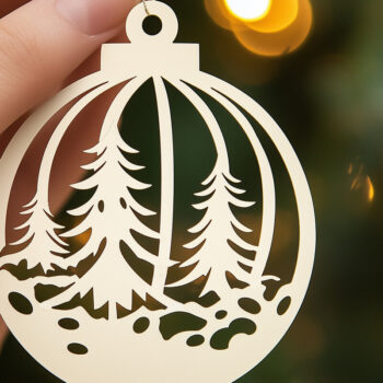 Intra απο ξύλο plywood Χρώμα wenge 3mm-4mm πάχος - Cricut Χριστουγεννιάτικο Στολίδι Πακέτο Δίασταση 6x6 cm INTRAFABR-27867635 - Image 4