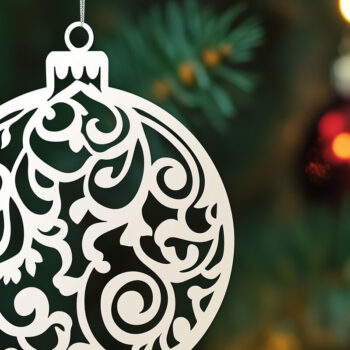 Intra απο ξύλο plywood  Χρώμα wenge 3mm-4mm πάχος - Cricut Χριστουγεννιάτικο Στολίδι Cut Δίασταση 6x6 cm INTRAFABR-124514449 - Image 1