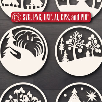 Intra απο ξύλο plywood  Χρώμα wenge 3mm-4mm πάχος - Cricut Χριστουγεννιάτικη Σκηνή Στολίδι Bund Δίασταση 4x4 cm INTRAFABR-7628121 - Image 4