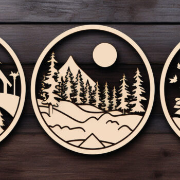 Intra απο ξύλο plywood  Χρώμα wenge 3mm-4mm πάχος - Cricut Χριστουγεννιάτικη Σκηνή Στολίδι Bund Δίασταση 4x4 cm INTRAFABR-7628121 - Image 7